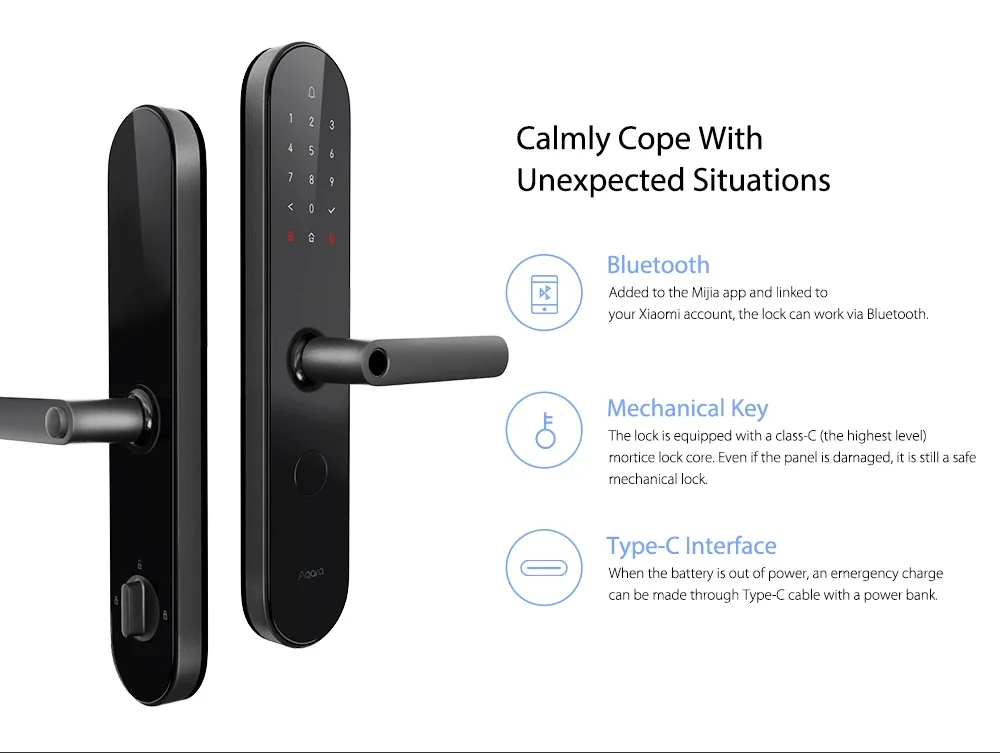 NEW Aqara N100 Smart Door Lock Fingerprint Bluetooth Password NFC Unlock Works with Mijia HomeKit Smart Linkage with Doorbell