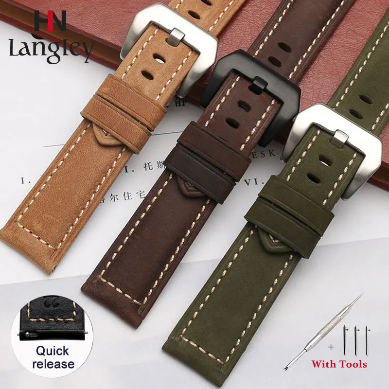 Verrücktes Pferde leder armband für Samsung Gear S2 S3 Uhr Schnell verschluss Stahl Dorns chließe Kalbsleder Smart Armband 20mm 22mm