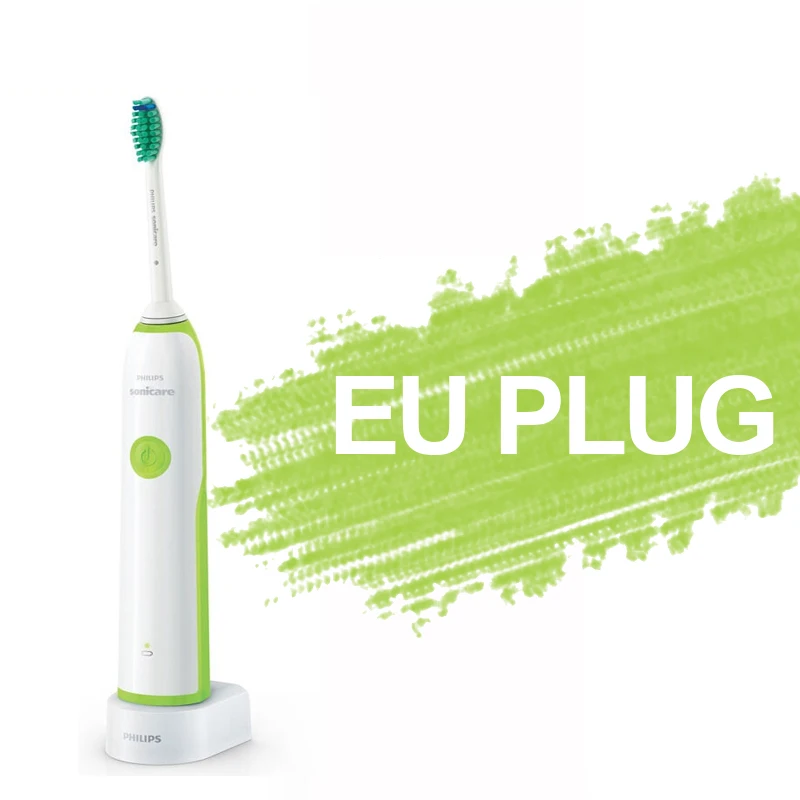Philips HX3216 электрическая зубная щетка Sonicare перезаряжаемая с простым щелчком на головке щетки и светом показывает состояние батареи для Aduls - Цвет: HX3216 Add EU Plug