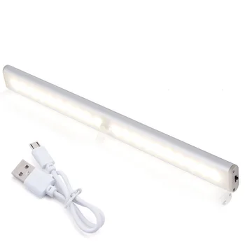 

24 40 60 LED Single Row Closet Light USB Under Cabinet Lighting Stick-on Motion Sensor Wardrobe Light with Magnetic Strip