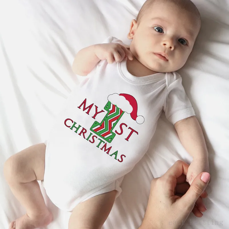 My First Christmas/детские комбинезоны летняя одежда для новорожденных от 0 до 24 месяцев комбинезон для маленьких мальчиков и девочек Летняя Детская верхняя одежда