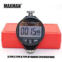 MAXMAN цифровая Твердость по Шору дюрометр цифровой тестер метр Shore 0-100 A/C/D для пластиковых кожаных резиновых шин