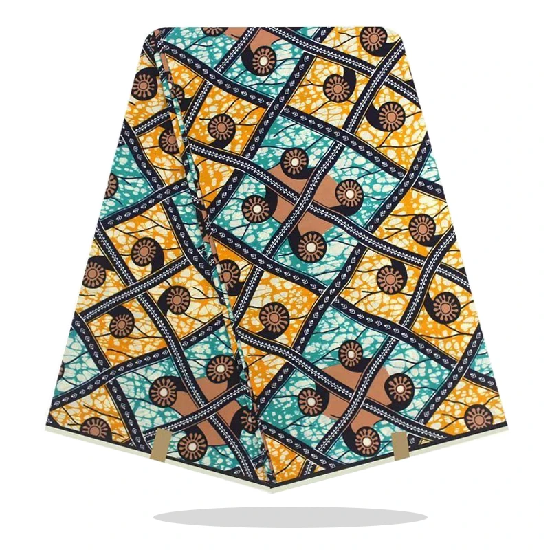 

6 Yards High Quality Dress Material For Sewing Veritable Soft Cotton Fabric 100%Real African Wax Dye Prints Fabric SP19-92