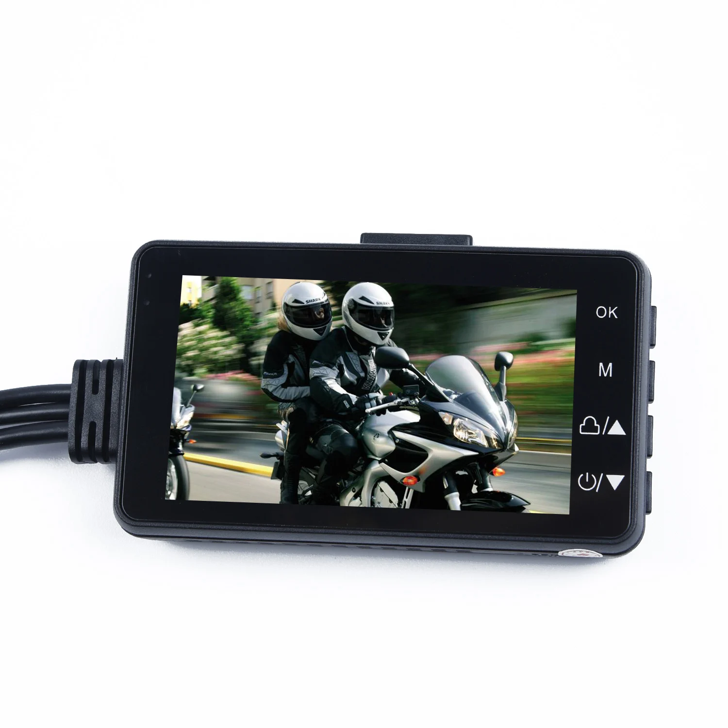 Video Cameras 3'' LCD Recorder for Motorcycle Black 1280*720P/30 ABS Action 140° wide fish-eye angle