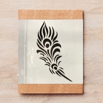 

14*13cm Feather DIY Layering Stencils Painting Scrapbook Coloring Embossing Album Decorative Template