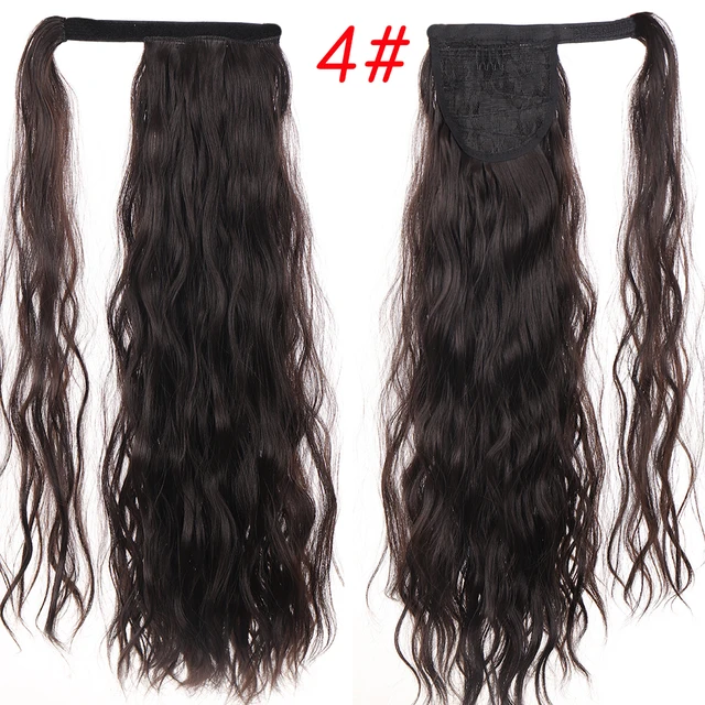 MSTN 24 Inches Long Synthetic Straight Ponytails for Women Natural Clip In Ponytail Hair Extension Hairpieces Blonde Fake Hair SW122-4