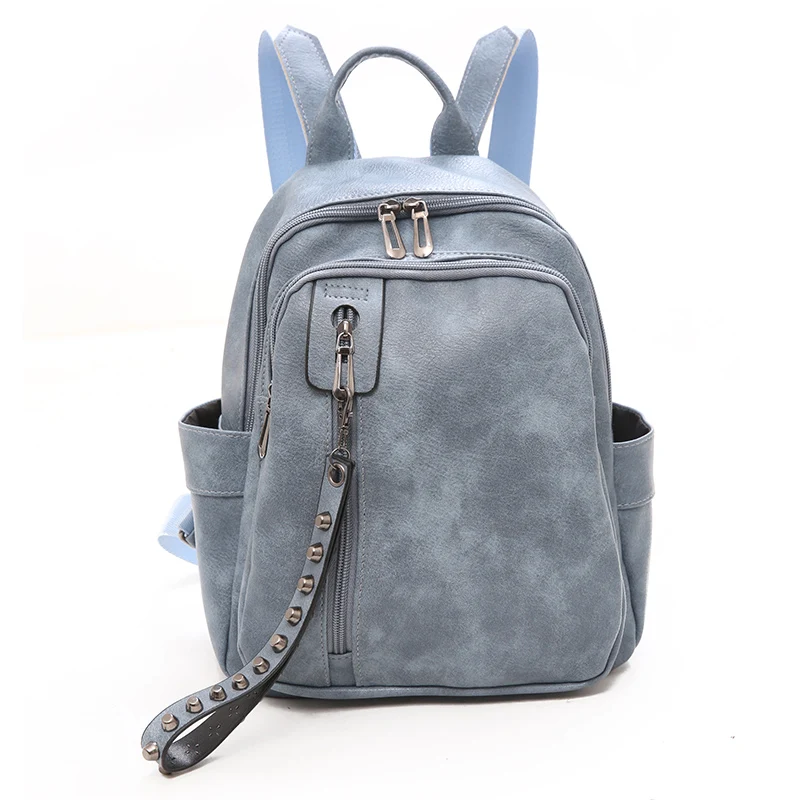 blue Женский рюкзак из искусственной кожи, Модный женский рюкзак, дизайн, винтажная сумка через плечо, Mochila Feminina Escola, школьная сумка, рюкзак - Цвет: blue