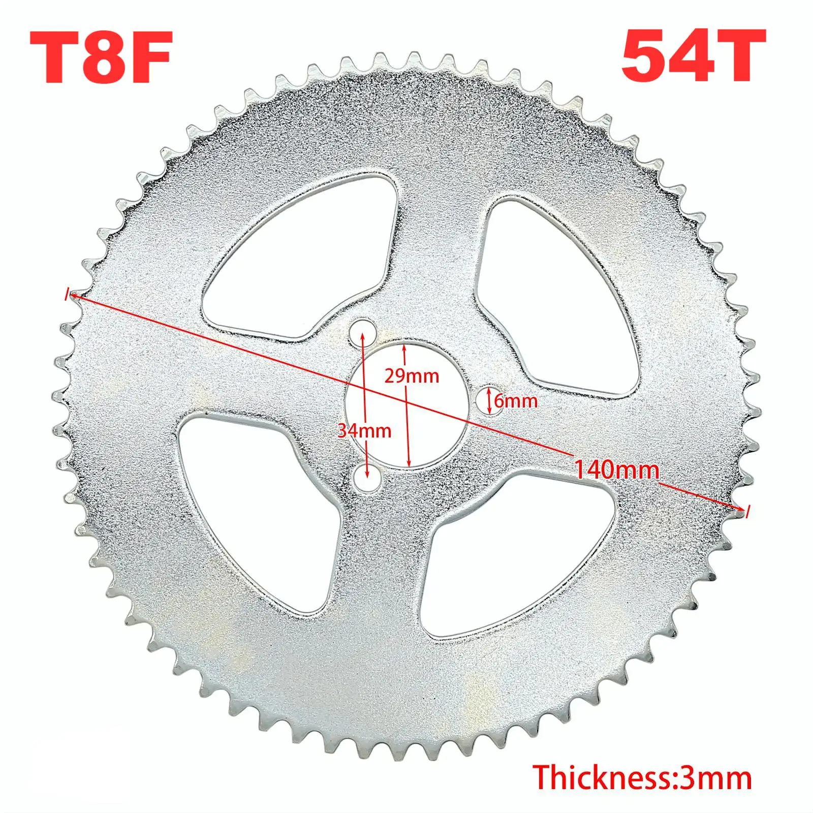 

T8F 54T Chain Sprocket 29MM Rear Back Sprockets Cog For 2 Stroke 47cc 49cc 110cc 125cc 140cc Pocket Dirt Pit Bike Chopper