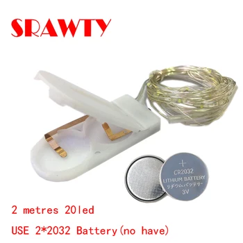 

2M Battery Copper Wire String Flower Cake Decoration Modeling Lamp Button Battery Box Copper Wire Led Light String