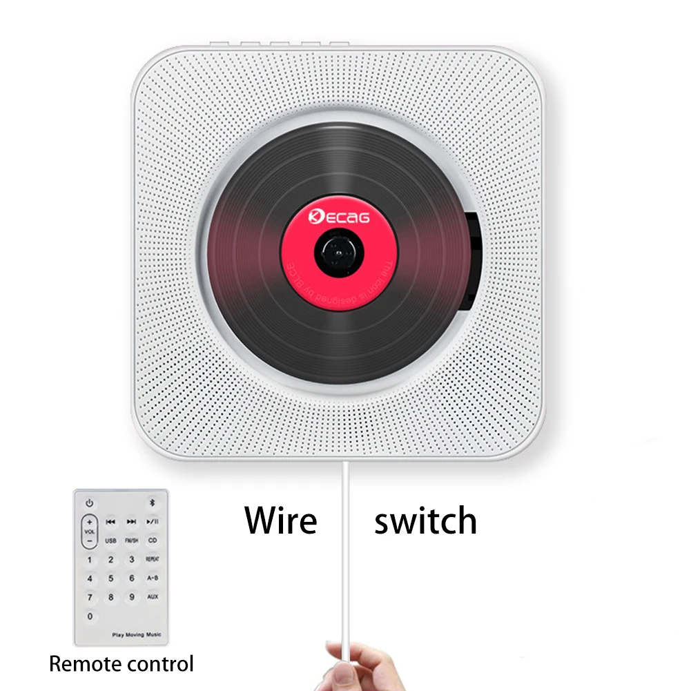 

Portable CD Player Wall-mounted Bluetooth Home Audio Boombox with Remote Control FM Radio Built-in HiFi Speakers USB MP3 #2