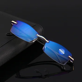 

Ultralight Rimless Reading Glasses Women Men Business Anti-Blu-Ray Computer Reading Glasses Presbyopia Reader 100-400 Women