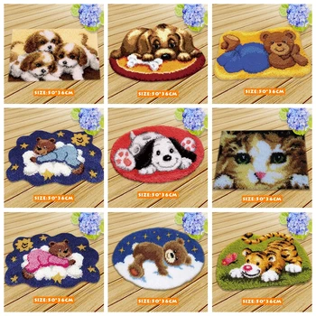 

DIY Animal Needlework Latch Hook Kits Rug Canvas Unfinished Crocheting Embroidered Carpet Handmade Floor Mat Carpets Living Room