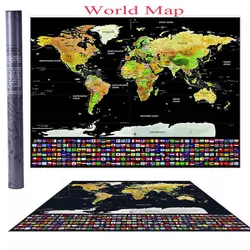 Скретч-офф журнал карта мира 42*30 см страна путешествия постер с атласом флаги с персонализированными