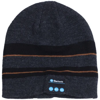 

Bluetooth Music Soft Warm Beanie Hat Cap with Stereo Headphone Headset Speaker Wireless Mic Hands-free for Men Women Gift-Gray a