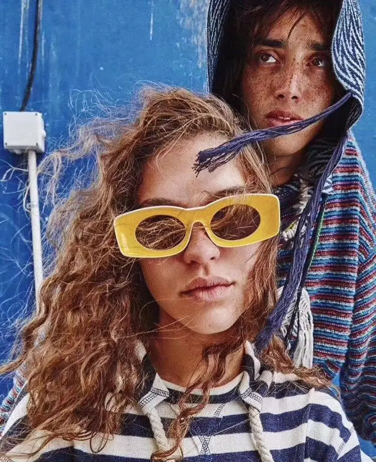 Винтажные Овальные Солнцезащитные очки Прямоугольная оправа для женщин Ретро цветное зеркало солнцезащитные очки для мужчин шоппинг Lunette De Soleil Femme