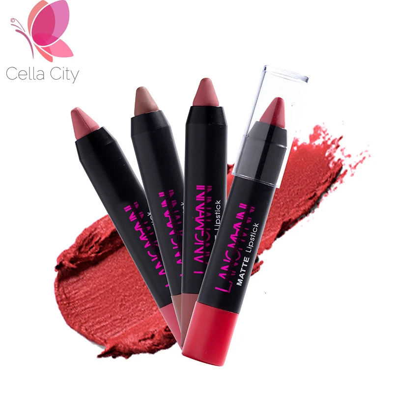 

langmanni Maquiage 12color matte lipstick Waterproof Nude Velvet lipstick sexy Beauty Long-lasting batom Red Lips tint Cosmetic