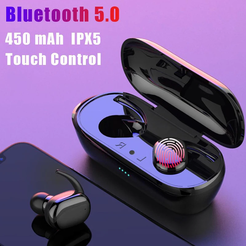 Y30 In-Ear Bluetooth 5.0 TWS Earphone Earbuds Good Sound Touch Control Waterproof IPX5 Headphones Voice Cancel Earpiece Ear Bud