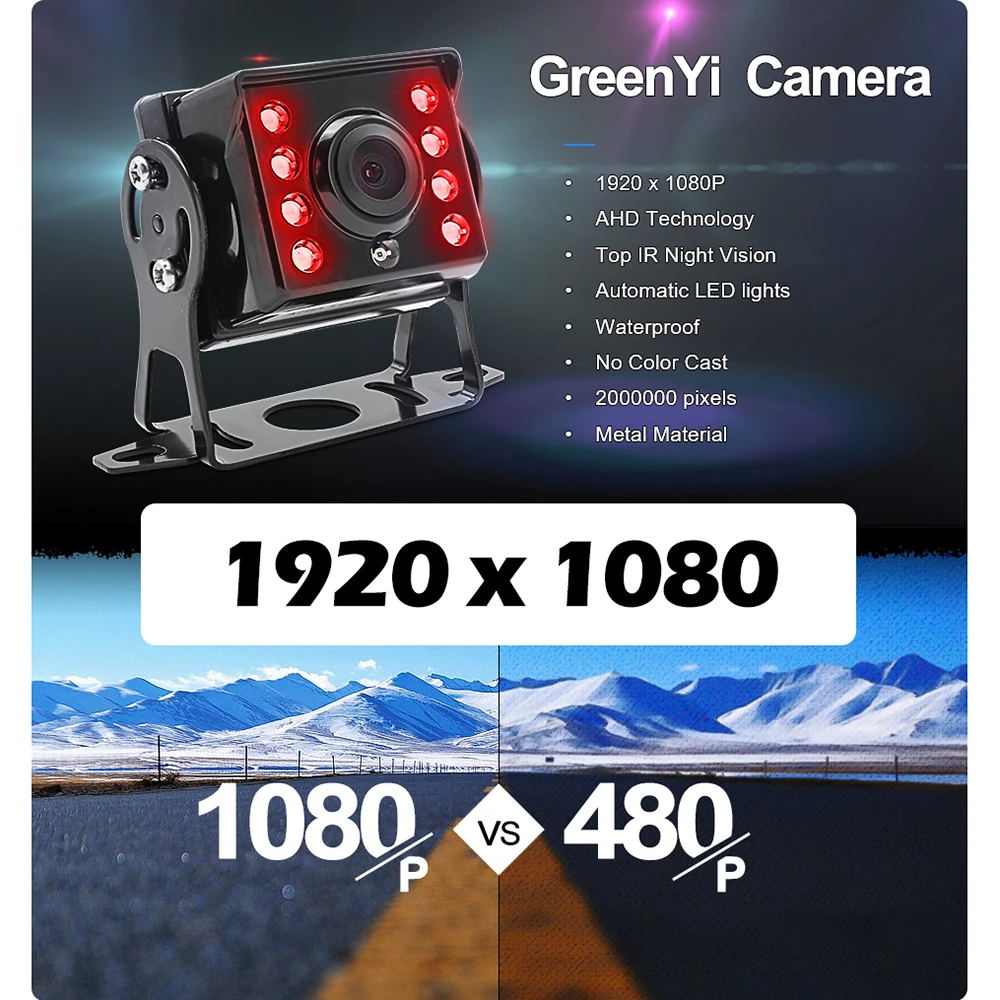 HD AHD 1080P 8 ġ IPS Ʈ   DVR ڴ  , 2 ä  ĸ  IR ܼ LED ī޶