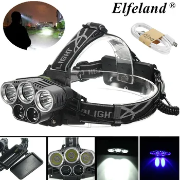 

Elfeland 2309-B 3*T6 led Headlamp Fishing Camping headlight High Power lantern Head Lamp Zoomable USB Torches Flashlight
