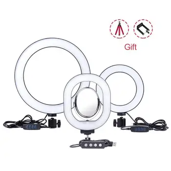 

6\\\"/10\\\" Ring Lights Dimmable LED Selfie Ring Light for Live Studio Makeup Photography with Free Tripods Phone Clip