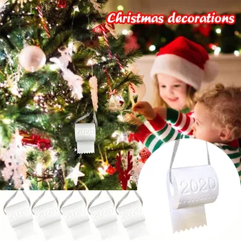 

A 2020 Quarantine Christmas Ornament Christmas Tree Hanging Toilet Paper Crisis Ornament Decoration 2020 Funny Gift Navidad 112