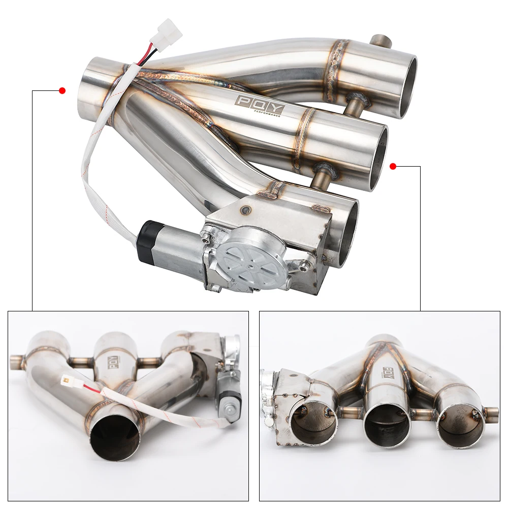 PQY Electric Exhaust Downpipe E-Cutout Dual Valve Pipe Remote Wireless 2pcs Set 3