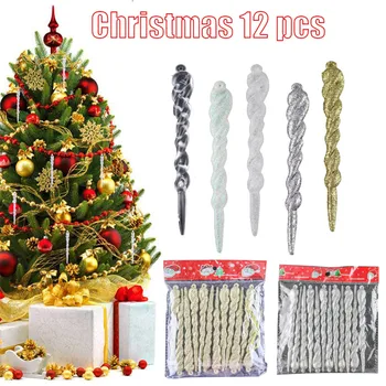 

12PCS Simulation Transparent Ice Christmas Decoration DIY Small Pendant 13cm Christmas simulation ice pendant Decoration