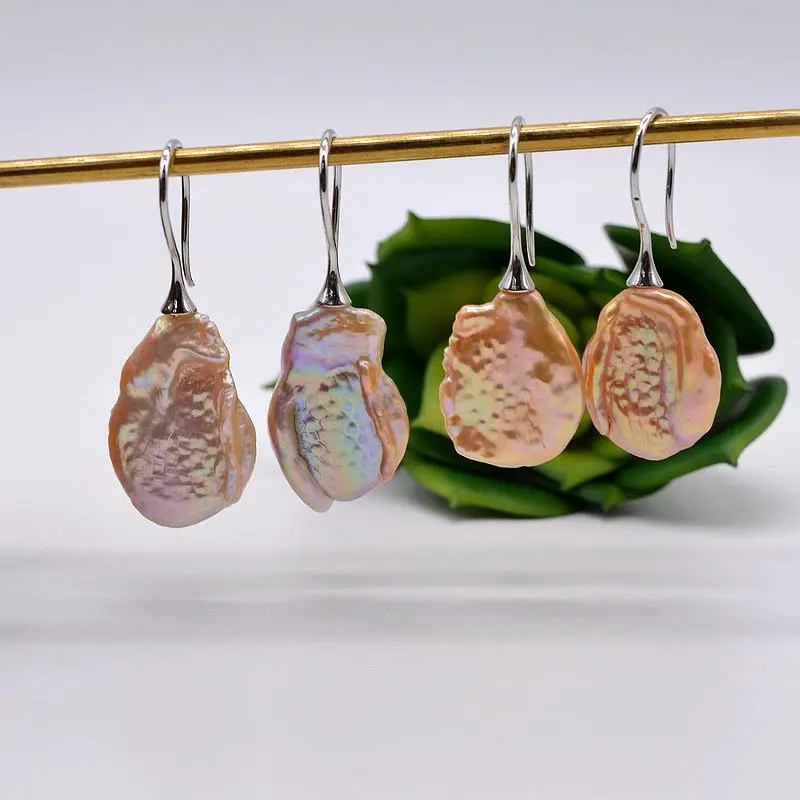 

Colorful Baroque Hook Earrings Simple and Elegant Style Glamour Lady's Favorite Gift