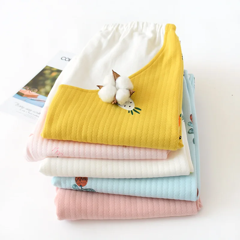 

Autumn And Winter Air Layer Warm Pregnant Women Pajamas Adjustable Maternity Pants Stripes Large Size Loose-Fit Pregnant Women P