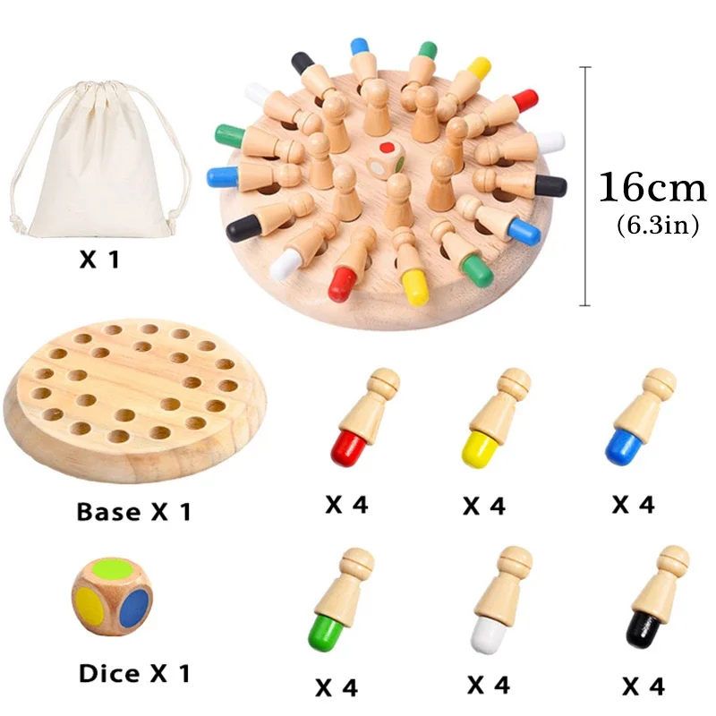 Montessori Cor Memória Xadrez Brinquedos De Madeira Divertido Parent-Child  Memória Puzzles Xadrez Jogo De Tabuleiro Educacional Brinquedos Sensoriais  Para Crianças - AliExpress