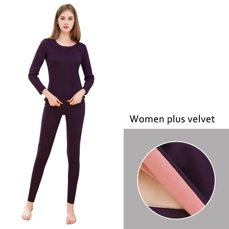 Men's and Women's Seek Thermal Winter Underwear Long Johns Merino Wool Thermo Shirt+Pants Suit Plus Velvet - Цвет: 10