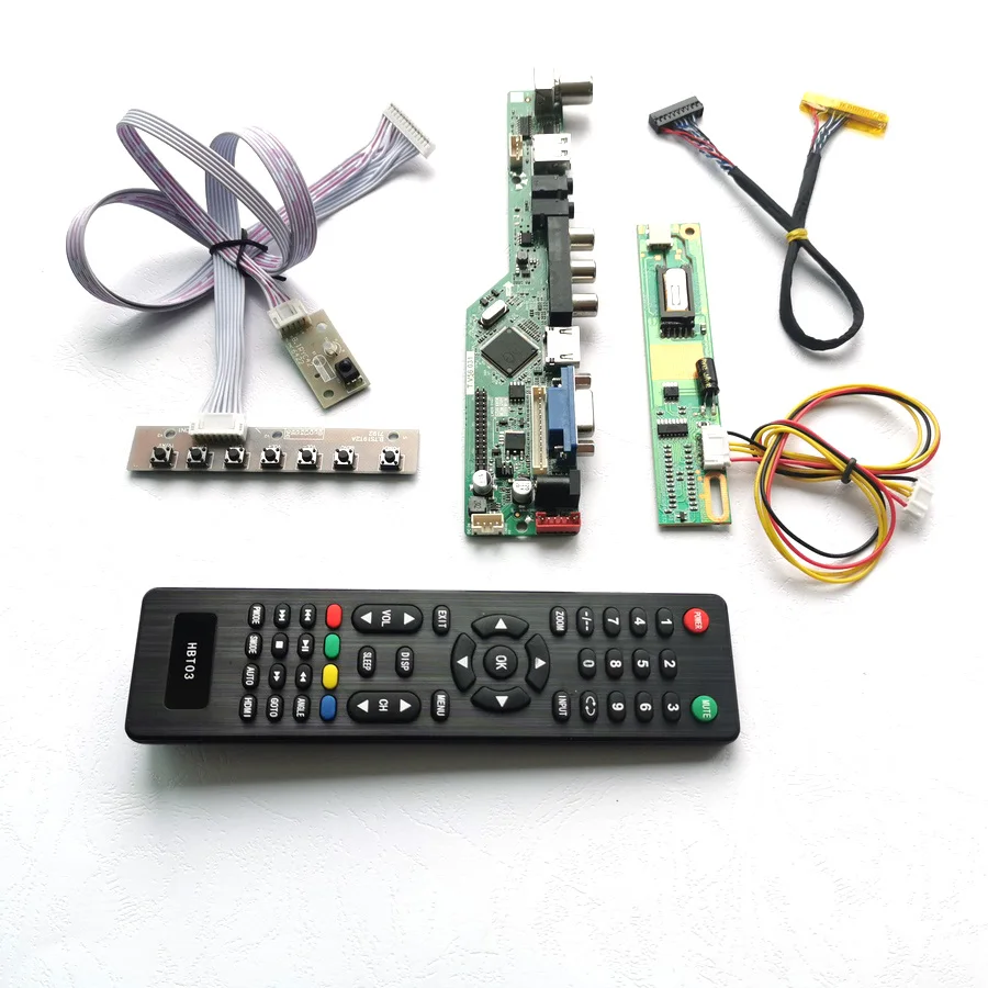 Для B141EW01 V0 V1 V2 HDMI VGA USB AV клавиатура+ пульт+ инвертор T. V56 привод карты плата ЖК-панель монитор LVDS 1CCFL 30Pin DIY kit