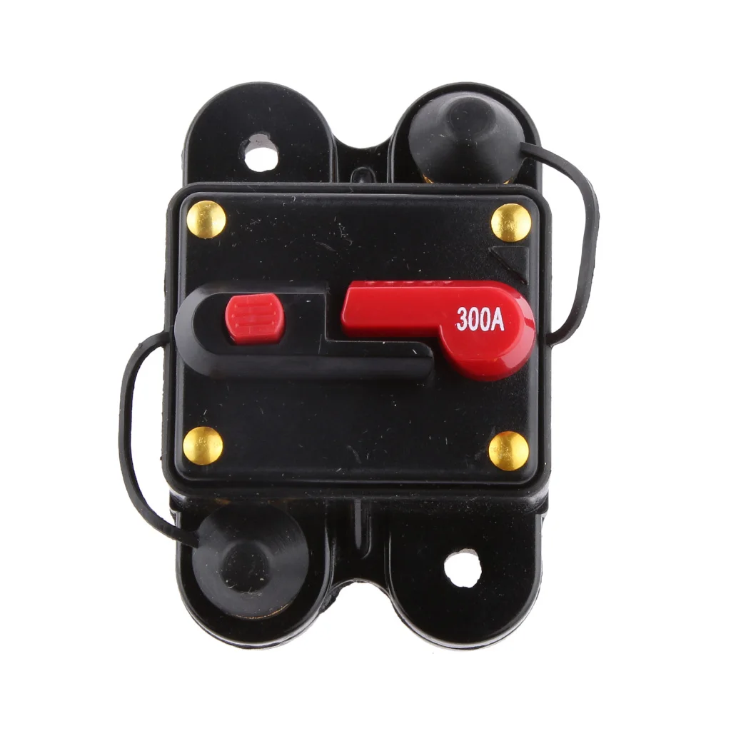 Manual Reset Circuit Breaker, 12v/24v Car Auto Boat Audio Inline Fuse Holder, 300A Power Battery Charger Switches