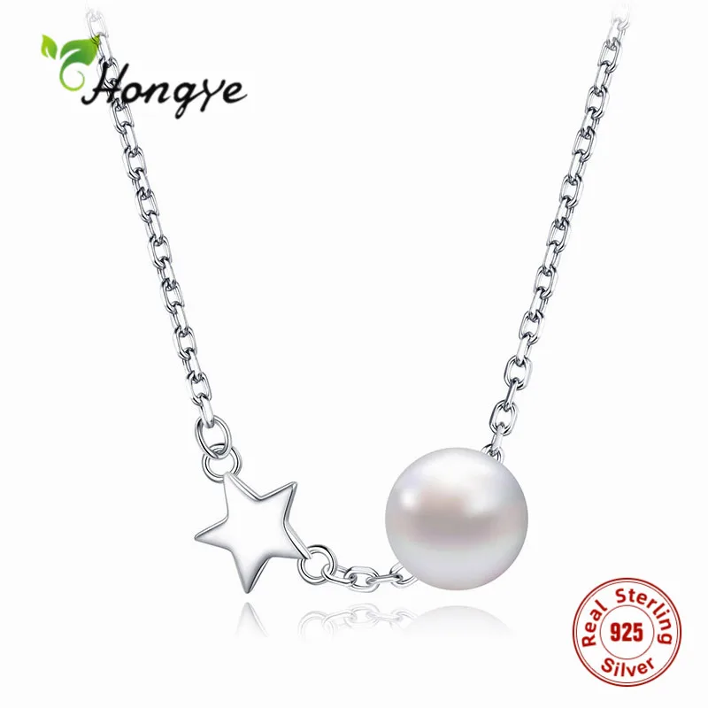 

Hongye 925 Sterling Silver Neckalce Pendent Freshwater Natural Pearl Classic Fine Jewelry Elegant Females Birthday Party Collier
