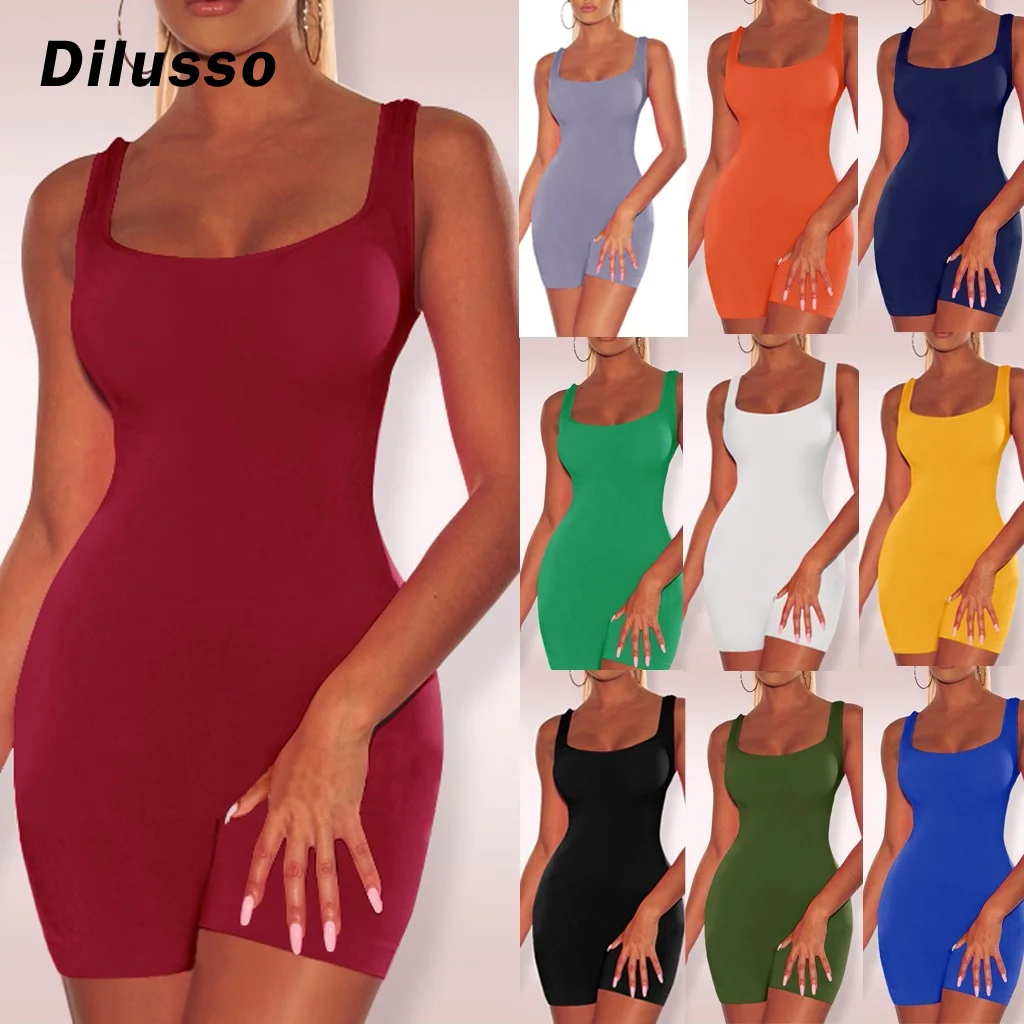 Mono Sexy sin mangas para mujer, mono ajustado para fiesta, ropa de discoteca, pijama liso, mono de playa para mujer # D3