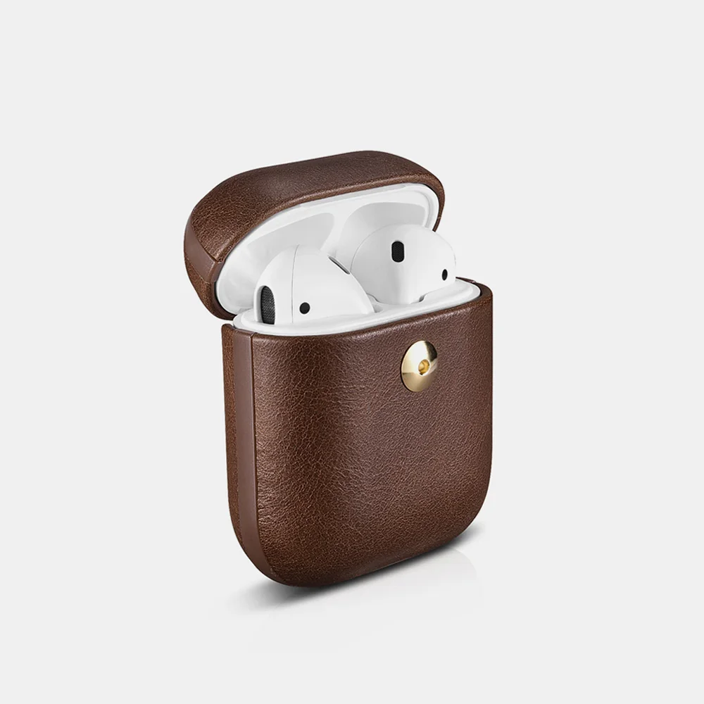 ICARER для Apple AirPods натуральная Crazy Horse кожаная защитная сумка-чехол Съемная серия для наушники для Iphone аксессуары чехол