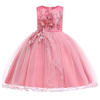 

Flower Girls Evening Summer Dress 2020 Kids Embroidery Ball Gown Dresses Princess Party Clothes Dress for Girls 8 Years L5060