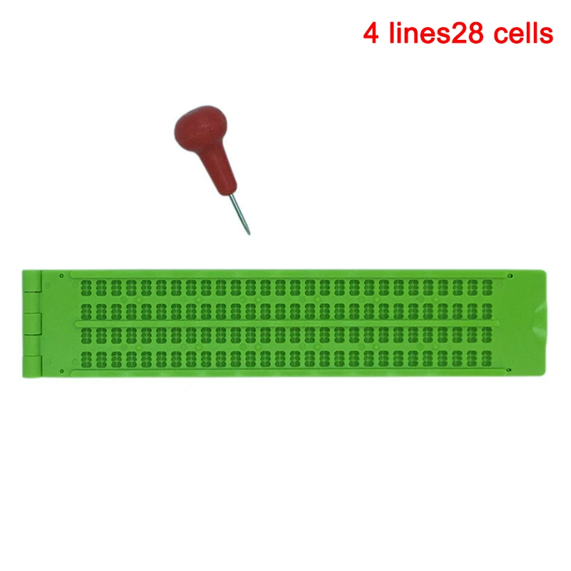 9 линий 30 ячеек/4 линии 28 ячеек/27 линия 30 ячеек Braille письменная дощечка со стилусом LHB99 - Цвет: 4 lines 28 cells