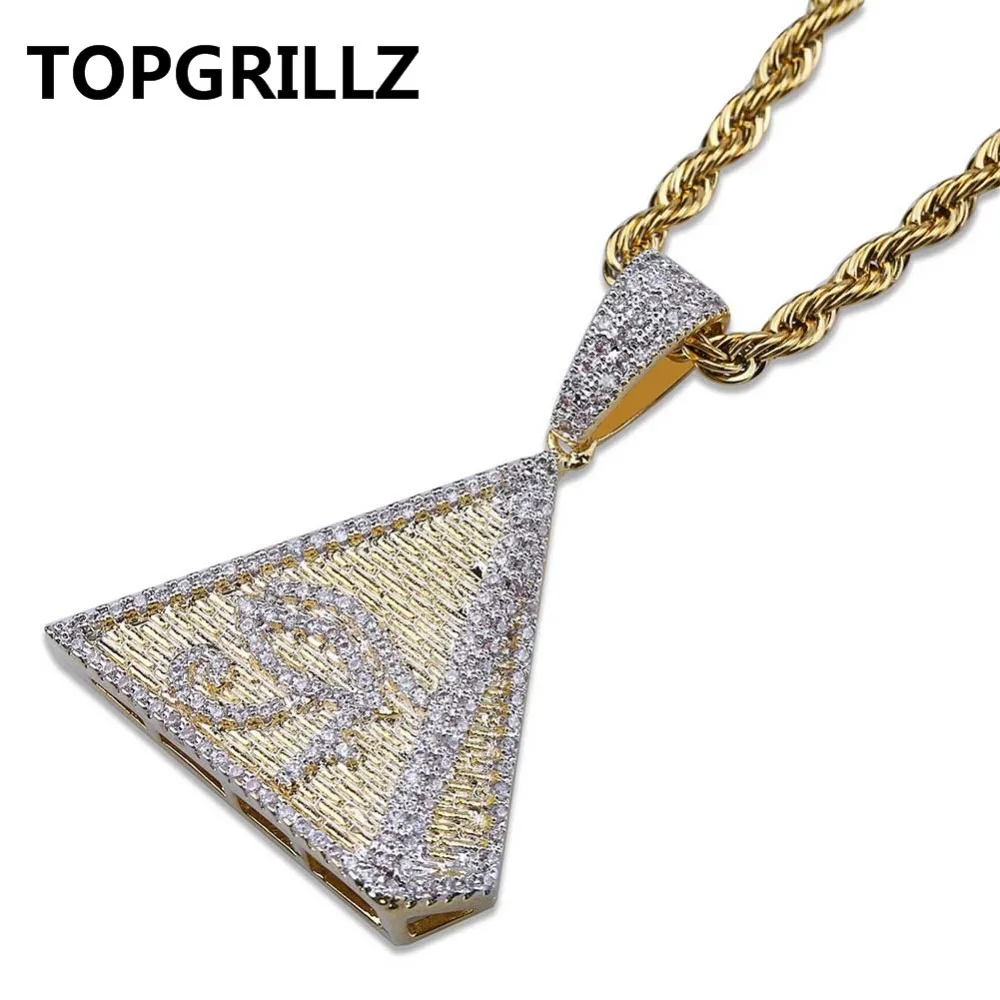 TOPGRILLZ хип-хоп позолоченный египетская Пирамида Глаз Гора кулон ожерелье со льдом набор украшений с цирконием Шарм ювелирные изделия