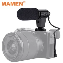 Mamen novo 3.5mm portátil microfone inteligente condensador telefone & câmera entrevista microfone com muff para iphone xiaomi canon mic