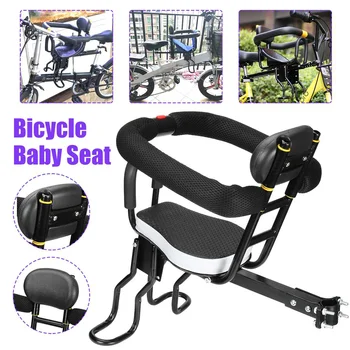 

Baby Children Kids Bicycle Safety Seats Bike Front Baby Seat Kids Saddle with Foot Pedals Support Back Rest for MTB Road Bike