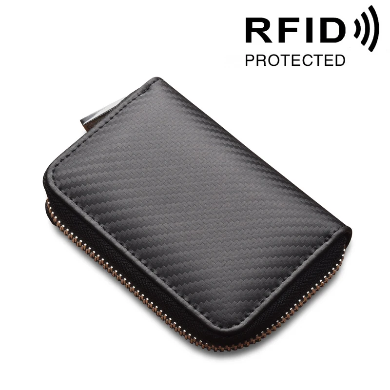 A RFID Genuine Leather Men Wallet Multifunction Organ Short Zipper Coin Purse Multi-card Position Card Holder Male Clutch Bag - Color: A