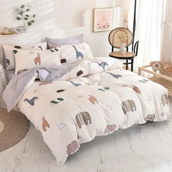

New twill print Nordic fashion cotton home textile bedding set of four bedding sets bed sheet comforter set