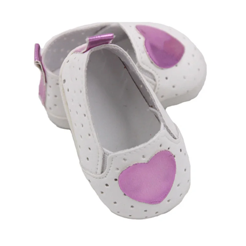 Новая модная кукольная обувь в форме сердца персикового цвета туфли ручной работы на каблуке 7 см милые куклы 43 см для новорожденных 18 дюймов, американская кукла