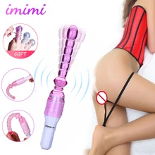 Long Stick Jelly Vibrator Anal Butt Plug Beads Silicone Pussy G-Spot Massager Adults Sex Shop Couple Sex Toy Masturbator Dildo