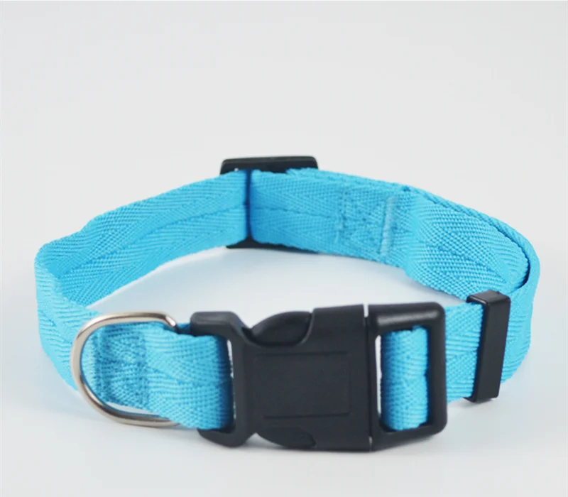 Sky blue single coll 1 шт. Домашний питомец собака ошейник жгуты мягкая замша ткань модная полоса кожаный поводок для собак для маленьких собак Щенок Кошка Чихуахуа ошейник - Цвет: Sky blue single coll