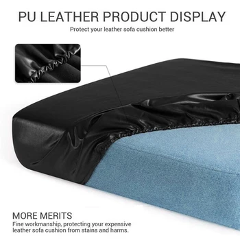 

Elastic PU Leather Couch Cushion Cover Waterproof Patio Chair Slipcover Furniture Protector Slip Cover For Sofa Seat Replacement