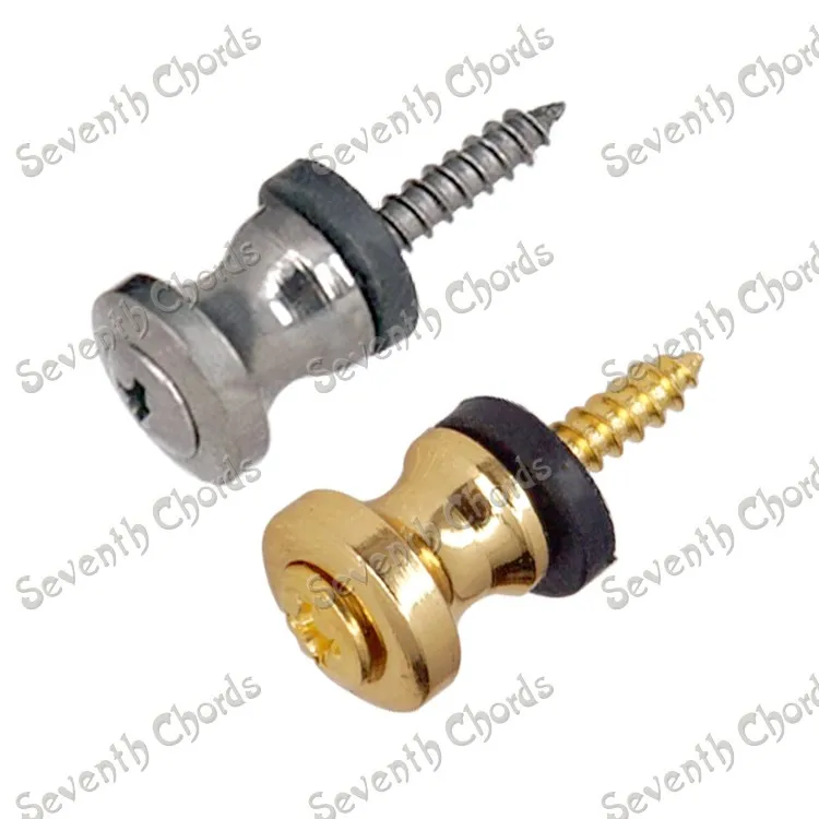 

10 Pcs Small Cone Gun Color Bass Guitar Strap Lock Button Metal End Pin Peg - E-1010