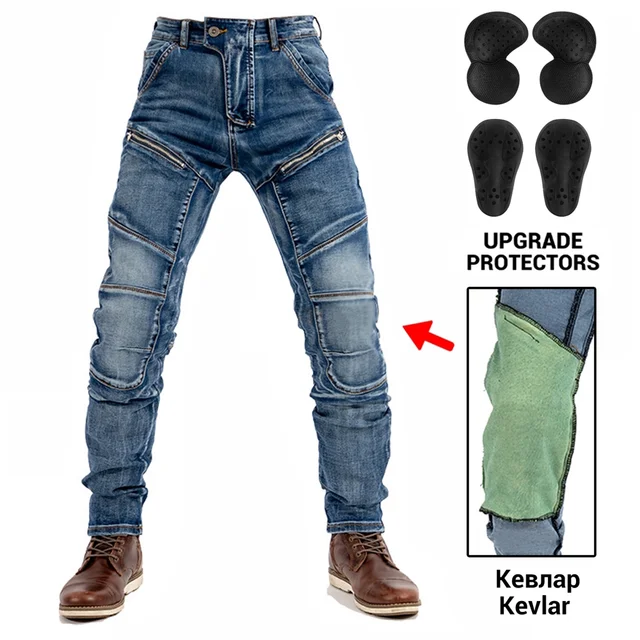Motorcycle Pants Moto Protection Motocross Jeans Rodilleras Moto Jeans Men Motorcycle Motocross Pants Four Seasons Breathable NZ04 Blue 2 PU
