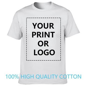 

2019 Customized Print T Shirt for Men Gift Your like Photo or Logo White Top Tees T-shirt Men's Size XS-2XL Women's Girl's DIY